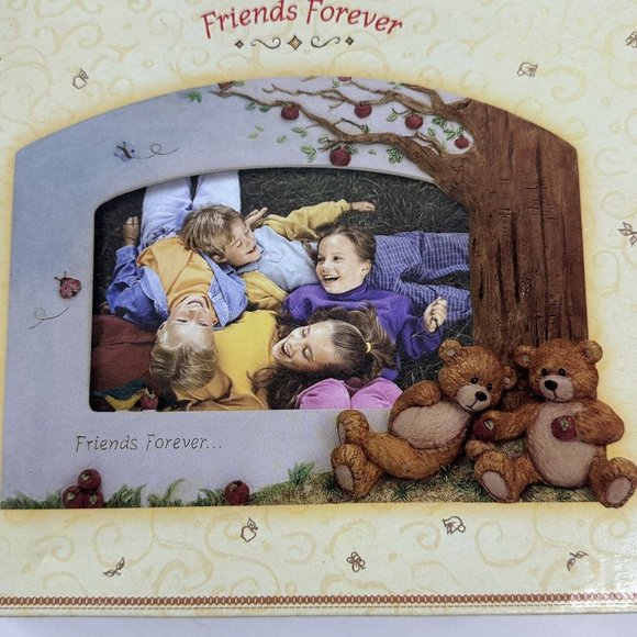 Gund Thinking Of You Friends Forever Picture Frame Bears Tree Apples Photo 4x6" - Picture 10 of 11
